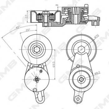 3 259 р. Натяжитель приводного ремня TOYOTA Camry (11-) GMB GMB gat30040  с доставкой в г. Майкоп. Увеличить фотографию 3