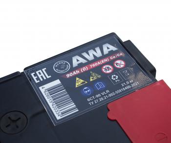 10 599 р. Аккумулятор AWA 90Ач AWA 6ст90(1)  с доставкой в г. Майкоп. Увеличить фотографию 4