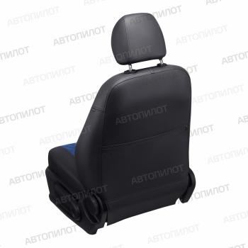 14 449 р. Чехлы на сиденья Алькантара ромб (раздел. 40/60 экокожа) Автопилот Jetta VS5 дорестайлинг (2019-2024) (черный/синий)  с доставкой в г. Майкоп. Увеличить фотографию 3