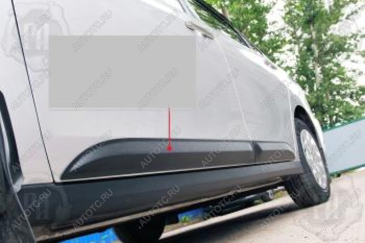 1 229 р. Молдинг двери передний правый Русская Артель Nissan Almera G15 седан (2012-2019) (глянец под покраску)  с доставкой в г. Майкоп