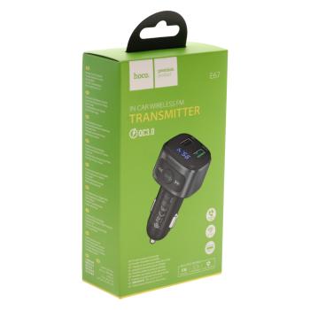 869 р. Устройство зарядное в прикуриватель с трансмиттером (bluetooth,hands free) HOCO HOCO e67 black  с доставкой в г. Майкоп. Увеличить фотографию 4