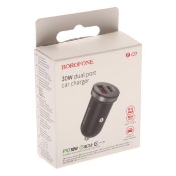 319 р. Устройство зарядное в прикуриватель 1USB + 1 Type C 12V BOROFONE BOROFONE bz22 black  с доставкой в г. Майкоп. Увеличить фотографию 4