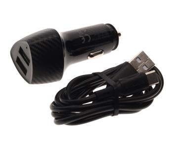 319 р. Устройство зарядное в прикуриватель 2USB 12V BOROFONE BOROFONE bz31a black  с доставкой в г. Майкоп. Увеличить фотографию 1