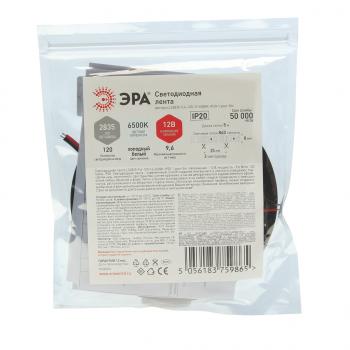 569 р. Лента светодиодная гибкая 9.6W 5м IP20 12V холодный белый ЭРА ЭРА ls2835 -9,6-120-12-6500k-ip20  с доставкой в г. Майкоп. Увеличить фотографию 2