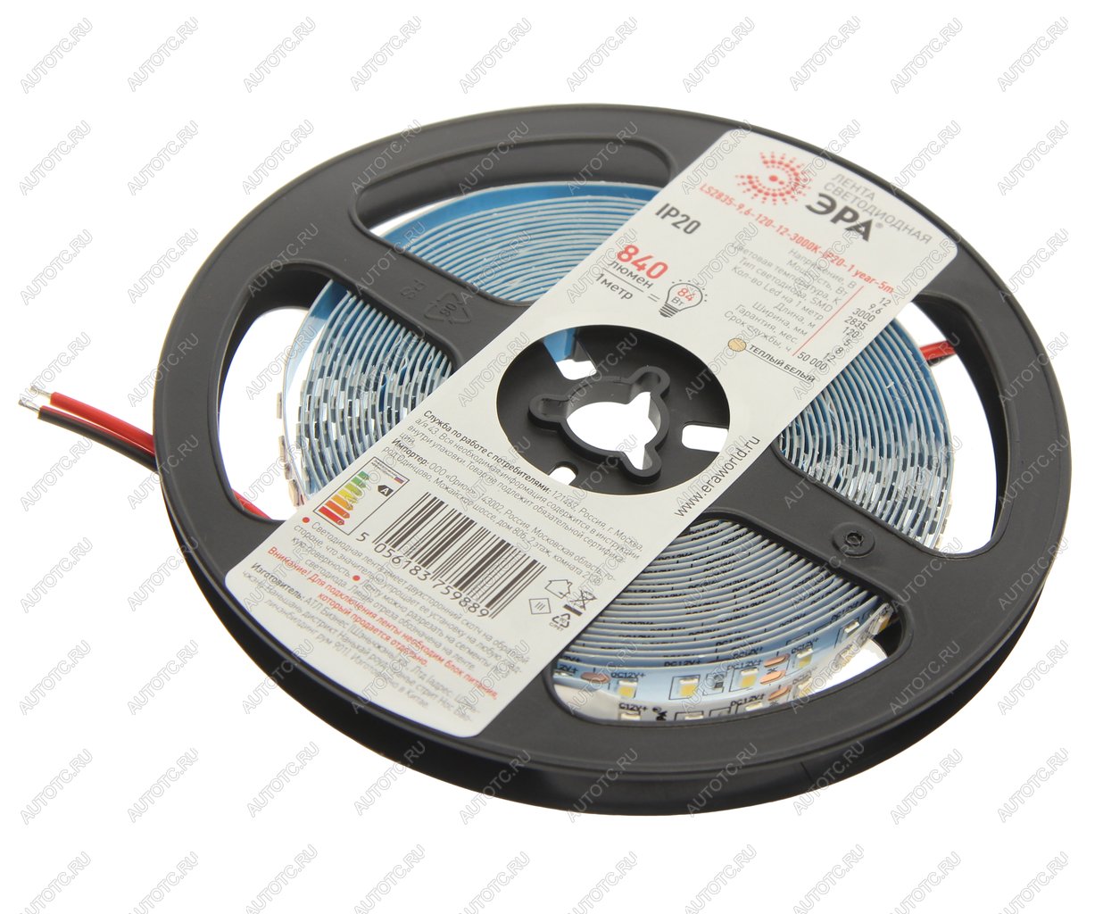 569 р. Лента светодиодная гибкая 9.6W 5м IP20 12V теплый белый ЭРА ЭРА ls2835 -9,6-120-12-3000k-ip20  с доставкой в г. Майкоп