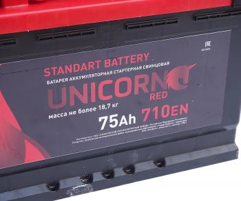 10 349 р. Аккумулятор UNICORN Red 75Ач UNICORN 6ст75(1)  с доставкой в г. Майкоп. Увеличить фотографию 3