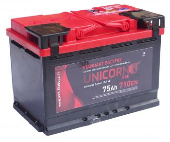 10 349 р. Аккумулятор UNICORN Red 75Ач UNICORN 6ст75(1)  с доставкой в г. Майкоп. Увеличить фотографию 1