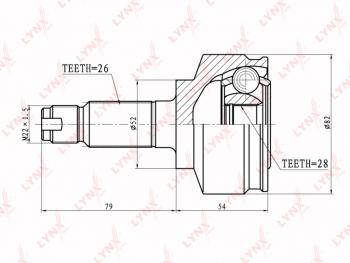 3 579 р. ШРУС наружный HONDA Fit (08-) LYNX LYNX co3412  с доставкой в г. Майкоп. Увеличить фотографию 1