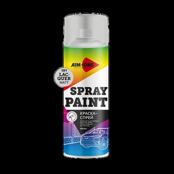 265 р. Краска белая матовая аэрозоль 450мл акриловая Spray Paint White Matt AIM-ONE AIM-ONE sp-mw1007  с доставкой в г. Майкоп. Увеличить фотографию 1
