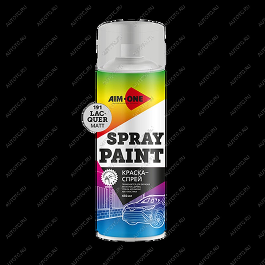 265 р. Краска белая матовая аэрозоль 450мл акриловая Spray Paint White Matt AIM-ONE AIM-ONE sp-mw1007  с доставкой в г. Майкоп