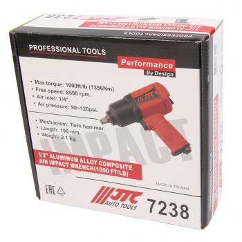 18 549 р. Гайковерт пневматический 12 1356Нм 8500обмин. 90-120PSI JTC JTC TOOLS CO., LTD jtc-7238  с доставкой в г. Майкоп. Увеличить фотографию 7