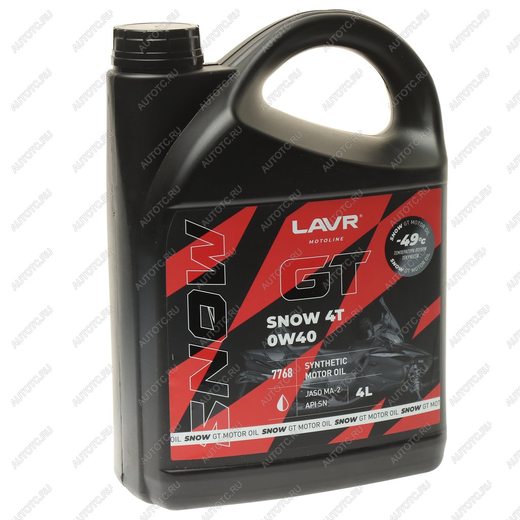 5 699 р. Масло моторное для 4-х тактных двигателей GT SNOW 4T MA-2 0W40 синт.4л MOTO LAVR LAVR ln7768  с доставкой в г. Майкоп