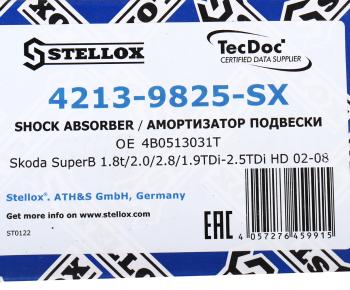 2 459 р. Амортизатор VW Passat (96-05) SKODA Superb (01-08) задний левыйправый газовый STELLOX STELLOX 42139825sx  с доставкой в г. Майкоп. Увеличить фотографию 4