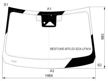11 999 р. Стекло лобовое (Антенна Камера Датчик дождя) FAW Bestune B70 20- XYG BESTUNE-B70-22-SZA LFW/X  с доставкой в г. Майкоп. Увеличить фотографию 1