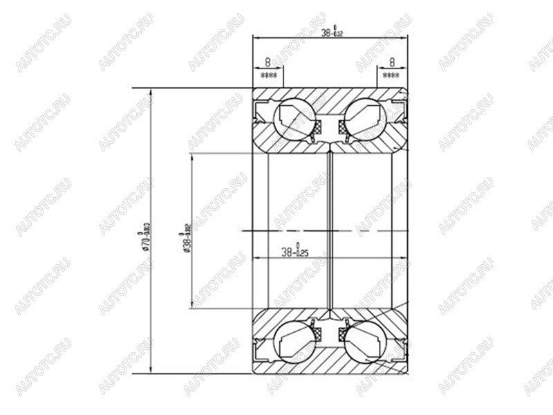 2 879 р. Подшипник передней ступицы наружный TOYOTA RUSHCAMITERIOSPYZAR (без ABS) KOYO DAC3870W-7CS66  с доставкой в г. Майкоп