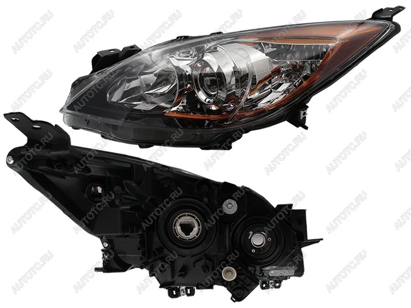 7 399 р. Фара левая (с электрокорректором, Евросвет) SAT  Mazda 3/Axela  BL (2009-2011) дорестайлинг седан, дорестайлинг, хэтчбэк 5 дв.  с доставкой в г. Майкоп