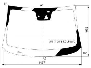 7 999 р. Стекло лобовое (Камера Датчик дождя) Changan UNI-T 20-23 XYG UNI-T-20-SSZ LFW/X  с доставкой в г. Майкоп. Увеличить фотографию 1