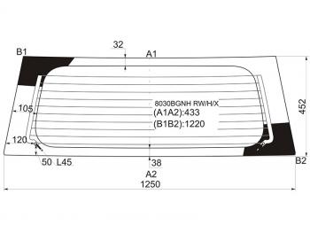6 599 р. Стекло заднее (Цвет зеленый Обогрев) Chevrolet Cruze 01-08  Subaru Justy 03-07  Suzuki Ignis 04-0 XYG 8030BGNH RW/H/X  с доставкой в г. Майкоп. Увеличить фотографию 1