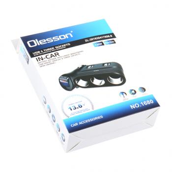 889 р. Разветвитель прикуривателя 3-х гнездовой 12-24V 2USB OLESSON OLESSON no.1680  с доставкой в г. Майкоп. Увеличить фотографию 5