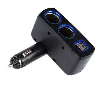 399 р. Разветвитель прикуривателя 2-х гнездовой 12-24V 2USB OLESSON OLESSON no.1637  с доставкой в г. Майкоп. Увеличить фотографию 3