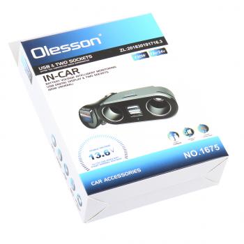 679 р. Разветвитель прикуривателя 2-х гнездовой 12-24V 2USB OLESSON OLESSON no.1675  с доставкой в г. Майкоп. Увеличить фотографию 4