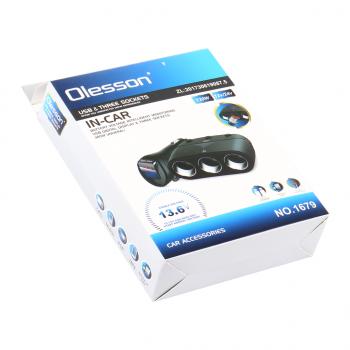 889 р. Разветвитель прикуривателя 3-х гнездовой 12-24V 2USB OLESSON OLESSON no.1679  с доставкой в г. Майкоп. Увеличить фотографию 5