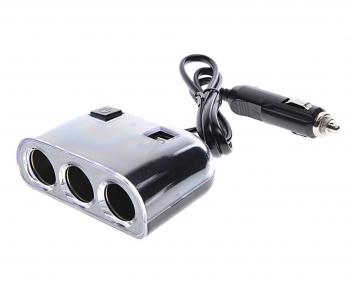 419 р. Разветвитель прикуривателя 3-х гнездовой 12-24V 2USB OLESSON OLESSON no.1505  с доставкой в г. Майкоп. Увеличить фотографию 1