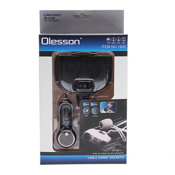 559 р. Разветвитель прикуривателя 3-х гнездовой 12-24V 2USB OLESSON OLESSON no.1630  с доставкой в г. Майкоп. Увеличить фотографию 2