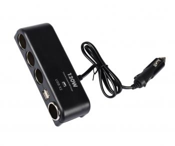 499 р. Разветвитель прикуривателя 4-х гнездовой 12-24V 2USB OLESSON OLESSON no.1525  с доставкой в г. Майкоп. Увеличить фотографию 1