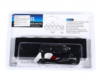 599 р. Разветвитель прикуривателя 4-х гнездовой 12-24V 2USB IN-CAR IN-CAR no.1504  с доставкой в г. Майкоп. Увеличить фотографию 2