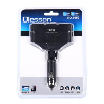 299 р. Разветвитель прикуривателя 2-х гнездовой 12-24V 2USB OLESSON OLESSON no.1652  с доставкой в г. Майкоп. Увеличить фотографию 1