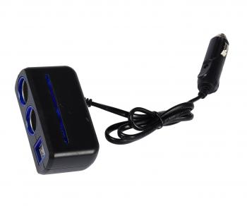 399 р. Разветвитель прикуривателя 2-х гнездовой 12-24V 2USB OLESSON OLESSON no.1638  с доставкой в г. Майкоп. Увеличить фотографию 1
