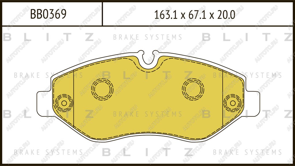 2 779 р. Колодки тормозные MERCEDES Sprinter (906) (00-) передние (4шт.) BLITZ BLITZ bb0369  с доставкой в г. Майкоп