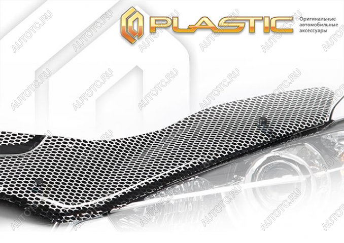 2 479 р. Дефлектор капота CA-Plastic  Mitsubishi Eclipse Cross  GK (2017-2021) дорестайлинг (серия Art черная )  с доставкой в г. Майкоп