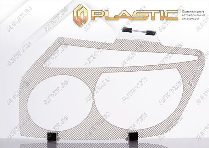 2 159 р. Защита фар Шелкография белая CA Plastic на Mazda Familia универсал 1997-2001  с доставкой в г. Майкоп