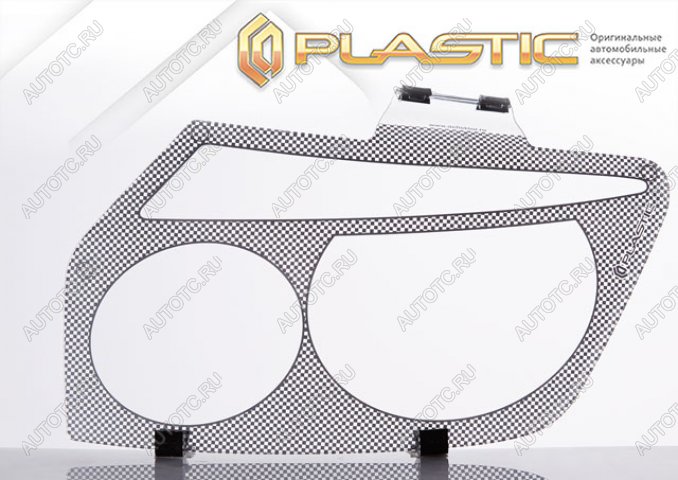 2 159 р. Защита фар Шелкография серебро CA Plastic на Mazda Familia универсал 1997-2001  с доставкой в г. Майкоп