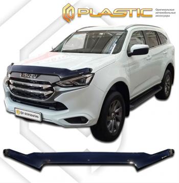 2 899 р. Дефлектор капота CA-Plastiс exclusive Isuzu mu-X TF (2021-2023) (серия Classic черный, Без надписи )  с доставкой в г. Майкоп. Увеличить фотографию 2