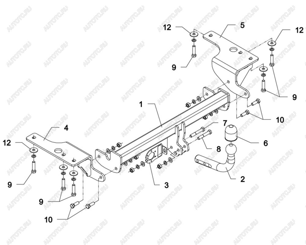 10 749 р. Фаркоп Auto-Hak Toyota Corolla E150 седан дорестайлинг (2006-2010) (стальной, шар A (F20))  с доставкой в г. Майкоп