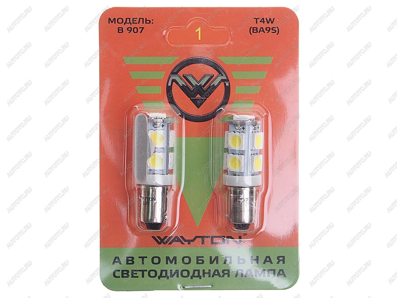 137 р. Лампа светодиодная 12V T4W BA9s блистер (2шт.) WAYTON WAYTON 1109009  с доставкой в г. Майкоп