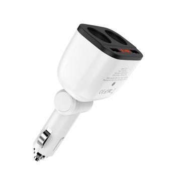 759 р. Разветвитель прикуривателя 2-х гнездовой 12V 2USB белый HOCO HOCO z28 white  с доставкой в г. Майкоп. Увеличить фотографию 4