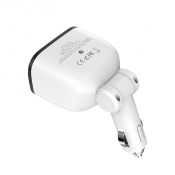 759 р. Разветвитель прикуривателя 2-х гнездовой 12V 2USB белый HOCO HOCO z28 white  с доставкой в г. Майкоп. Увеличить фотографию 3