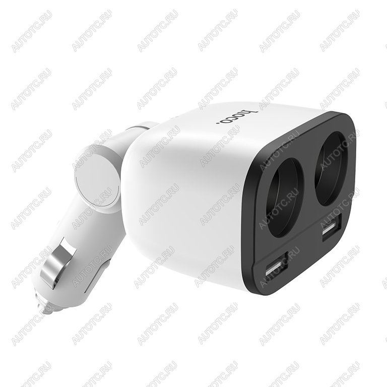 759 р. Разветвитель прикуривателя 2-х гнездовой 12V 2USB белый HOCO HOCO z28 white  с доставкой в г. Майкоп