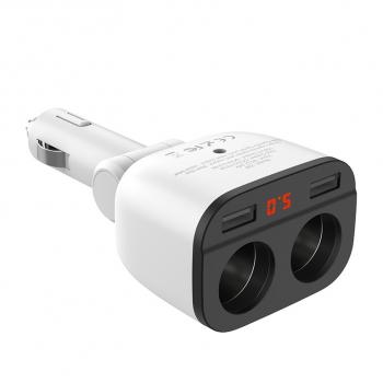 759 р. Разветвитель прикуривателя 2-х гнездовой 12V 2USB белый HOCO HOCO z28 white  с доставкой в г. Майкоп. Увеличить фотографию 5