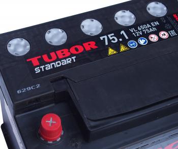 10 999 р. Аккумулятор TUBOR Standart 75Ач TUBOR 6ст75(1)  с доставкой в г. Майкоп. Увеличить фотографию 3