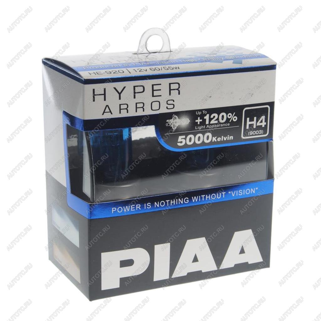 2 049 р. Лампа 12V H4 6055W P43t-38 +120% 5000K бокс (2шт.) Hyper Arros PIAA PIAA (Пиаа) he-920-h4  с доставкой в г. Майкоп