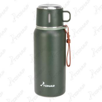 1 319 р. Термос ТОНАР 700ML хаки (пробка-ситечко, крышка-кружка, ремешок)  t-kd-7030-0.7  с доставкой в г. Майкоп. Увеличить фотографию 3