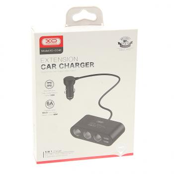 799 р. Разветвитель прикуривателя 3-х гнездовой 12V 2USB черный XO XO cc40 black  с доставкой в г. Майкоп. Увеличить фотографию 2