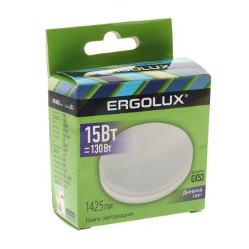 160 р. Лампа светодиодная GX53 15W(130W) 220V холодный ERGOLUX ERGOLUX 14239  с доставкой в г. Майкоп. Увеличить фотографию 3
