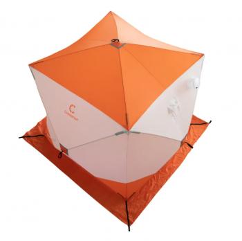 10 669 р. Палатка зимняя куб СЛЕДОПЫТ 2,1 х2,1 м, Oxford 210D PU 1000, оранжевыйбелый  pf-tw-06  с доставкой в г. Майкоп. Увеличить фотографию 3