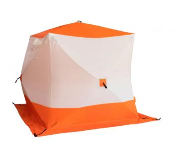 10 669 р. Палатка зимняя куб СЛЕДОПЫТ 2,1 х2,1 м, Oxford 210D PU 1000, оранжевыйбелый  pf-tw-06  с доставкой в г. Майкоп. Увеличить фотографию 2